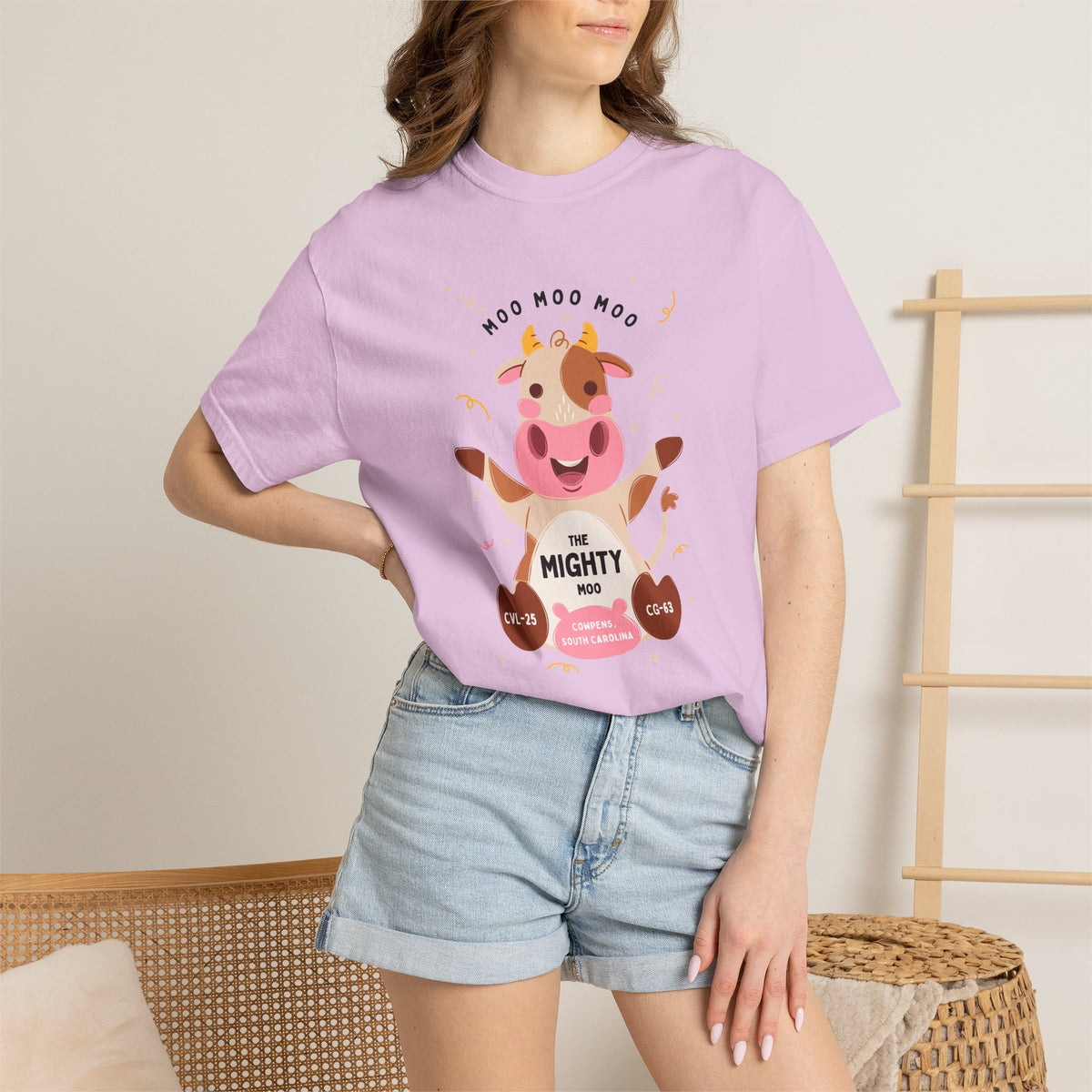 Mighty Moo Cow Graphic T-Shirt — Cute Farm Animal Tee