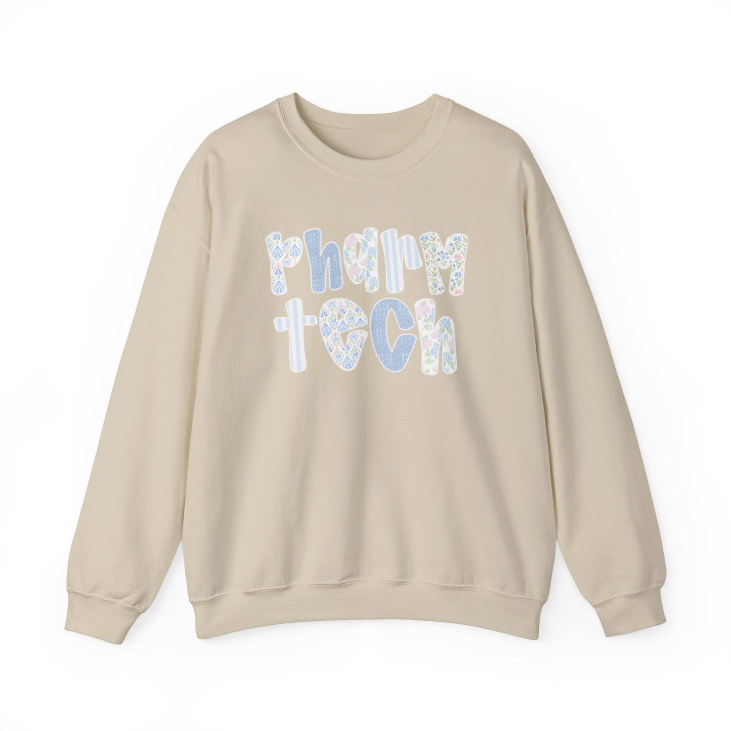 Pharm Tech Floral Crewneck Sweatshirt — Cute Pharmacy Technician Gift