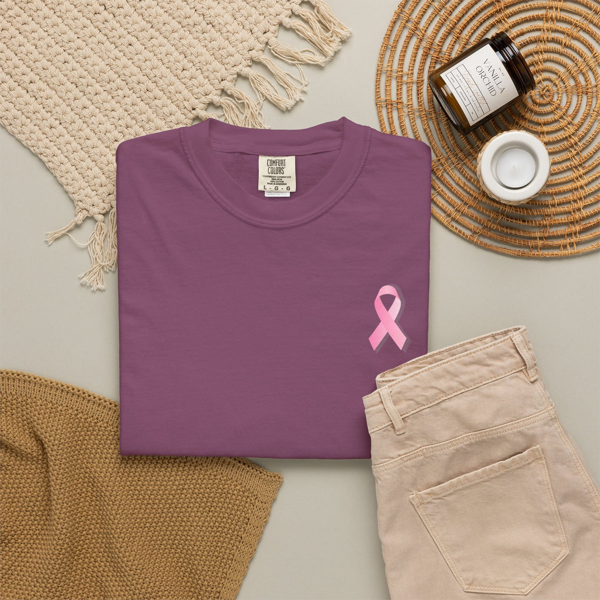 Breast Cancer Awareness T-Shirt — "No One Fights Alone" Flag Tee