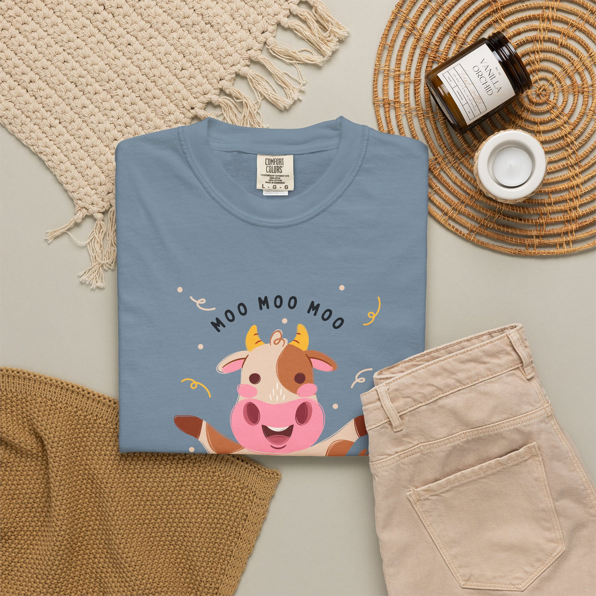 Mighty Moo Cow Graphic T-Shirt — Cute Farm Animal Tee