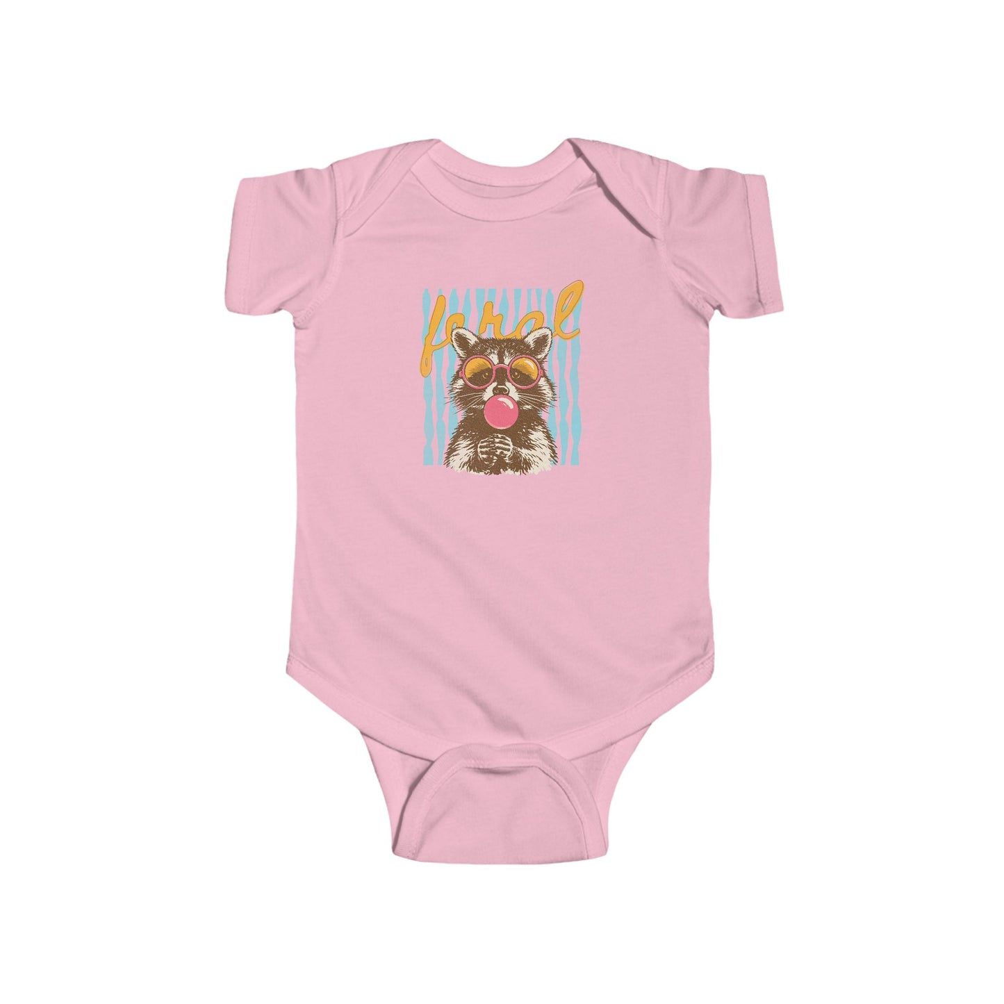 Baby Bodysuit — Cute Raccoon with Sunglasses & Popsicle Summer Infant Onesie