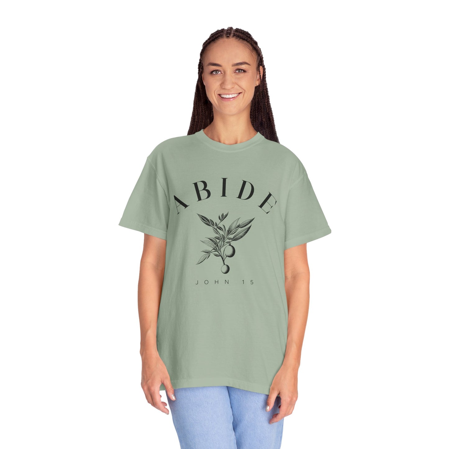 Abide Floral Tee — John 15 Inspirational T-Shirt