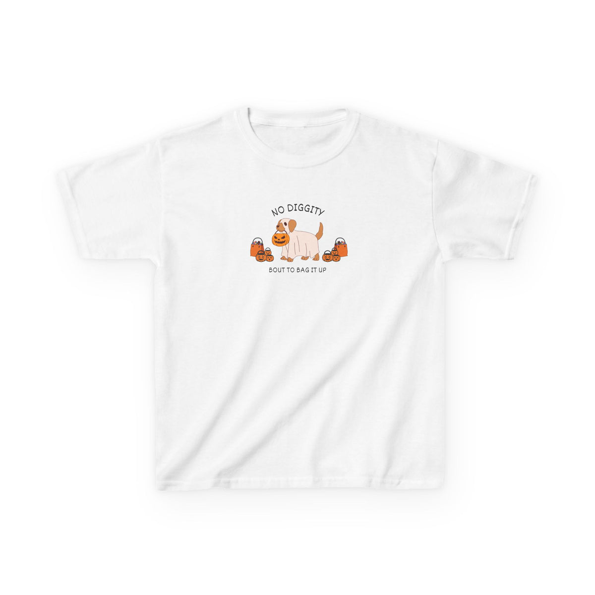 Kids T‑Shirt — "No Diggity" Puppy & Pumpkin Fall Tee