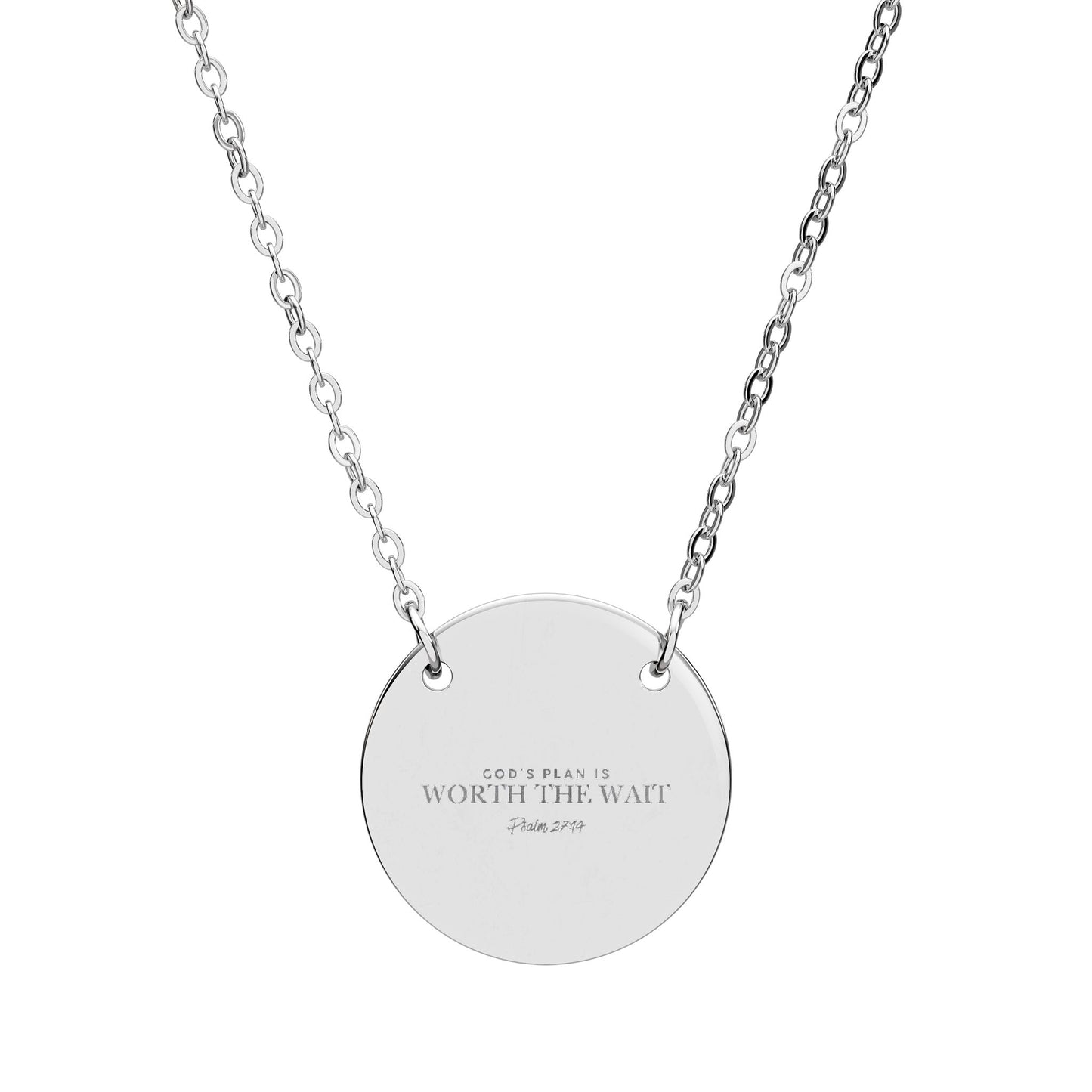 Engraved Circle Necklace — "God's Plan" Personalized Disc Pendant