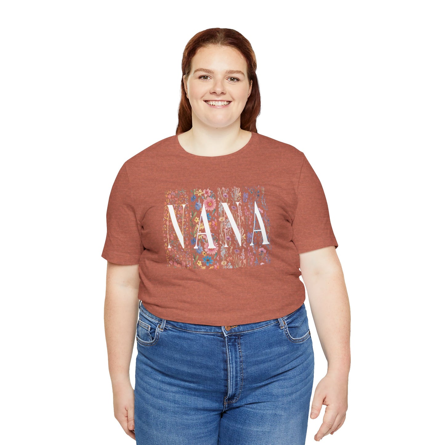 Floral Meadow "Nana" Graphic Tee — Colorful Wildflower Illustration T-Shirt