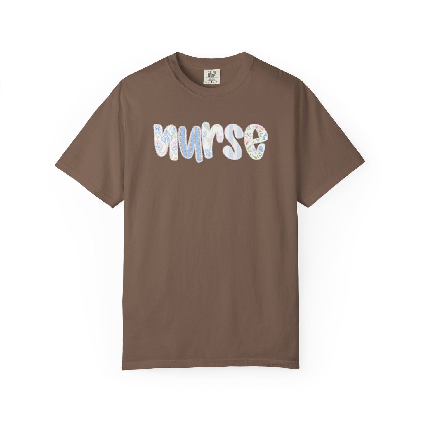 Nurse Floral Script T‑Shirt — Healthcare Appreciation