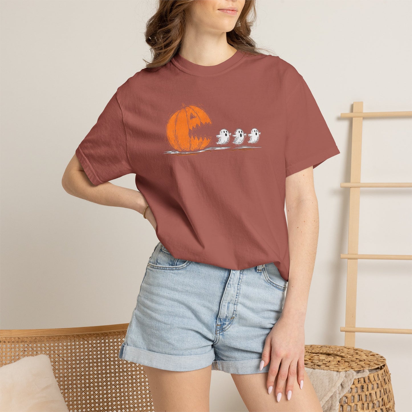 Halloween "Pac Man: Pumpkin Ghosts T-Shirt — Cute Trio Spooky Tee