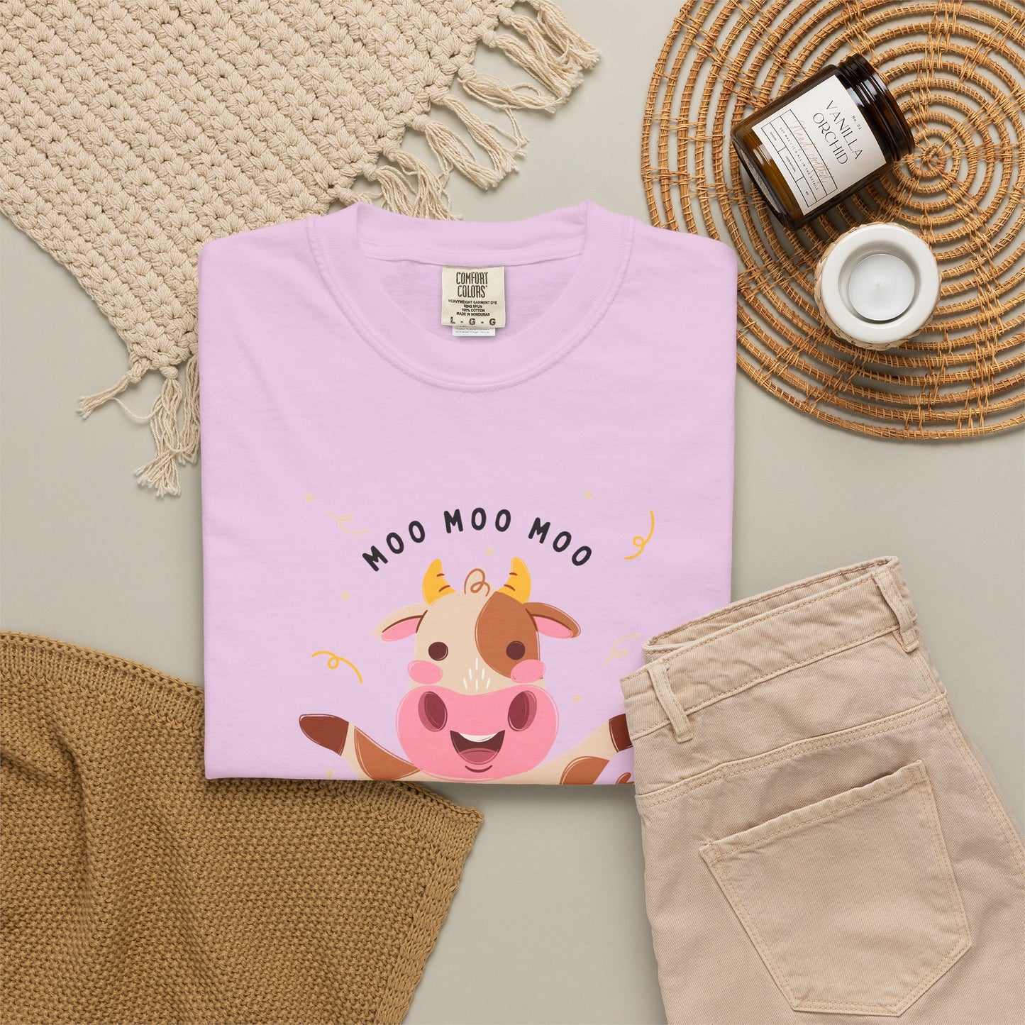 Mighty Moo Cow Graphic T-Shirt — Cute Farm Animal Tee