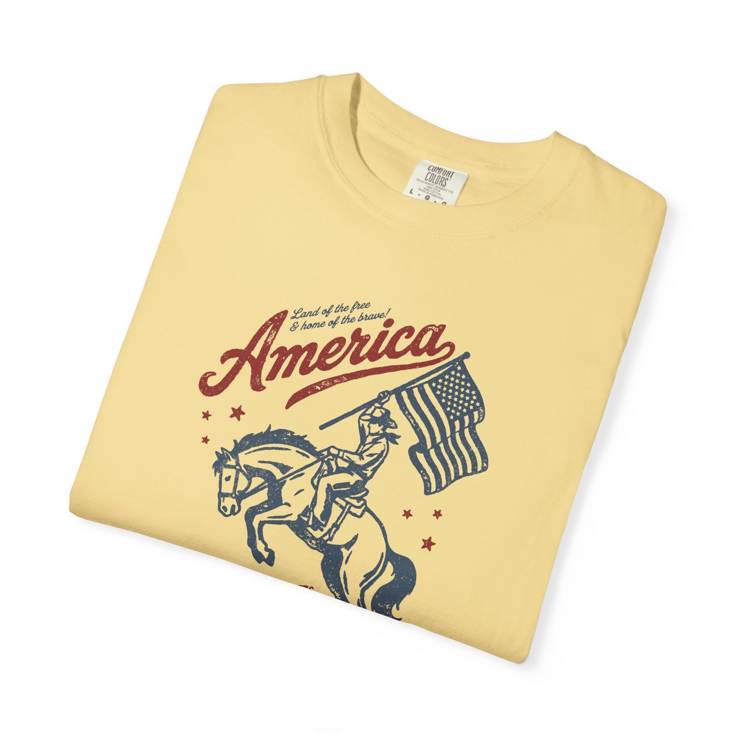 America Cowboy Flag T-Shirt – Retro Patriotic Rodeo Tee