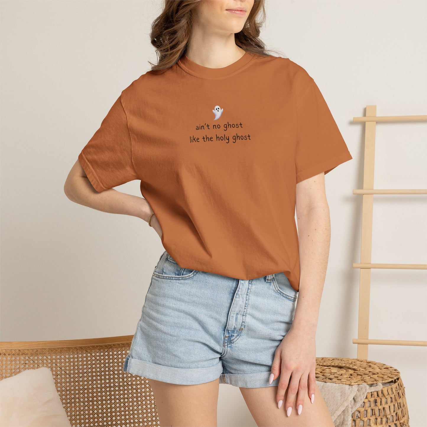 T-Shirt — "ain't no ghost like the holy ghost" Minimal Faith Graphic Tee