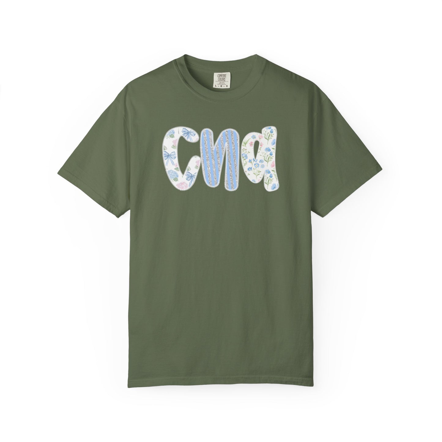 CNA Floral Script T-Shirt — Nurse Appreciation Gift