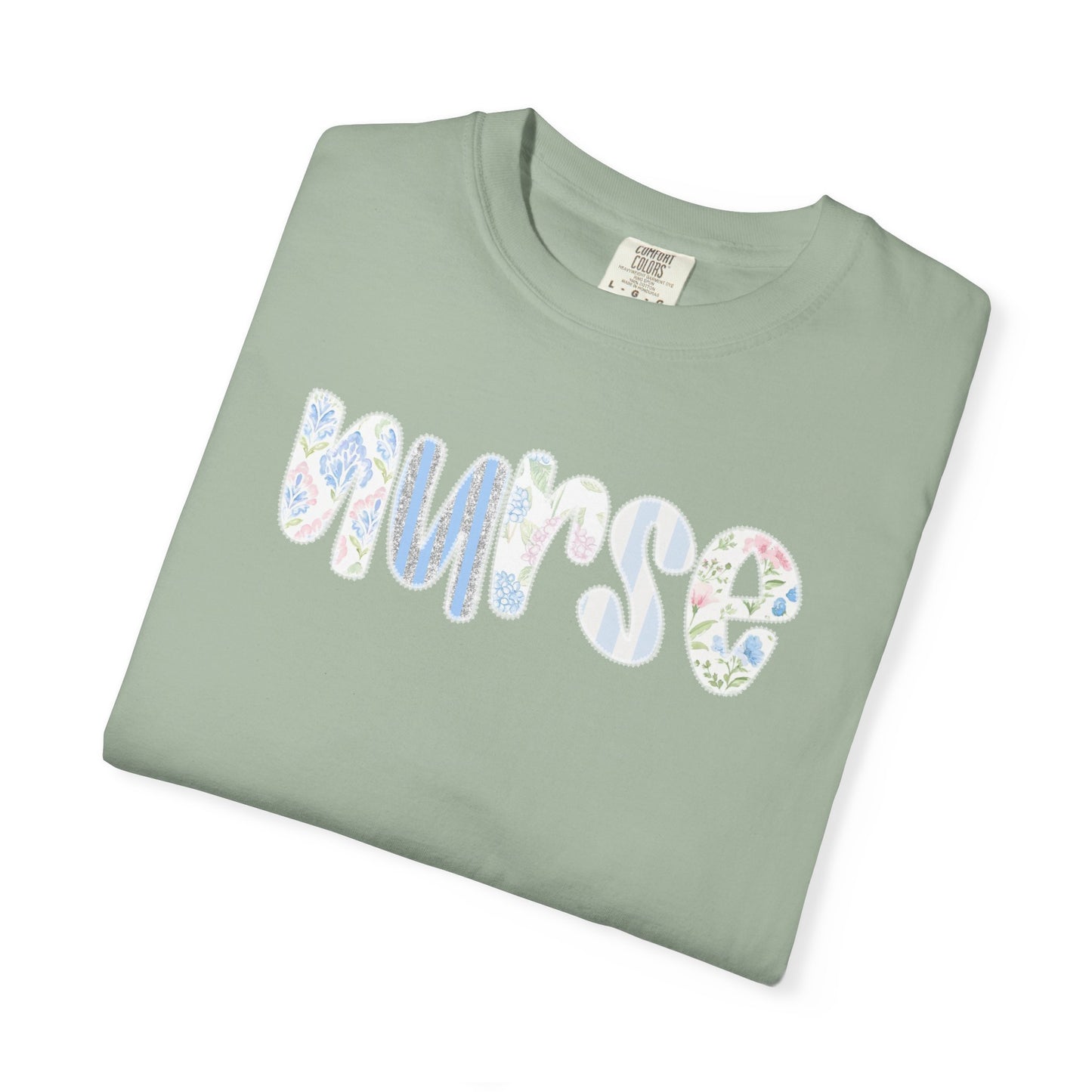 Nurse Floral Script T‑Shirt — Healthcare Appreciation