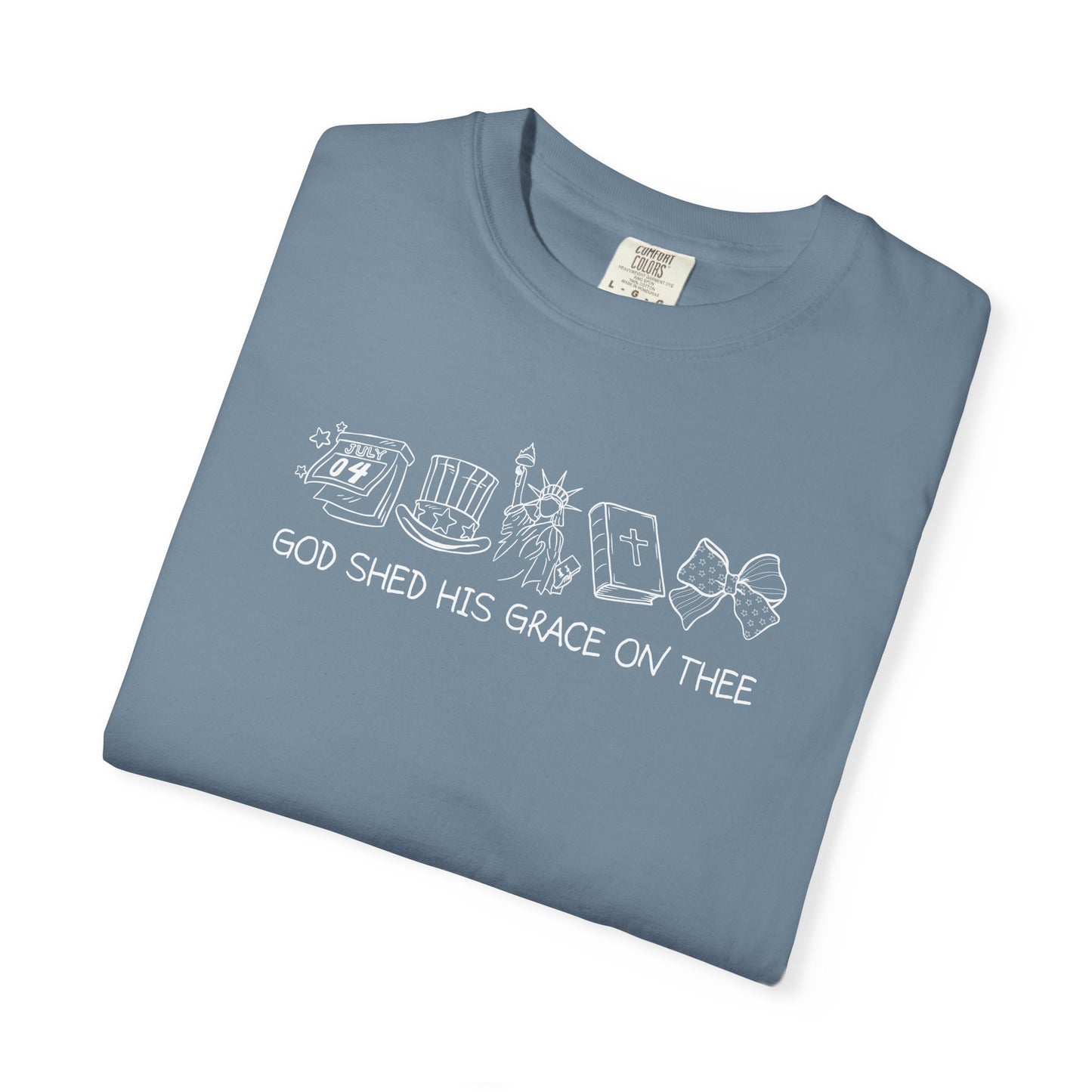 Graphic T-Shirt — 'God Shed His Grace On Thee' Minimal Line Art
