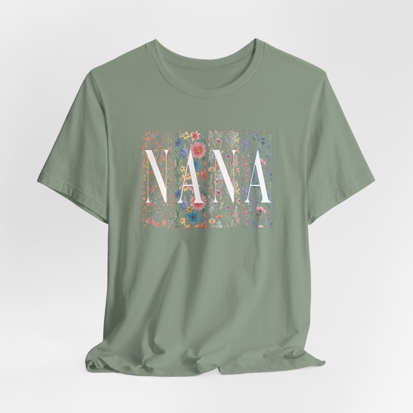 Floral Meadow "Nana" Graphic Tee — Colorful Wildflower Illustration T-Shirt