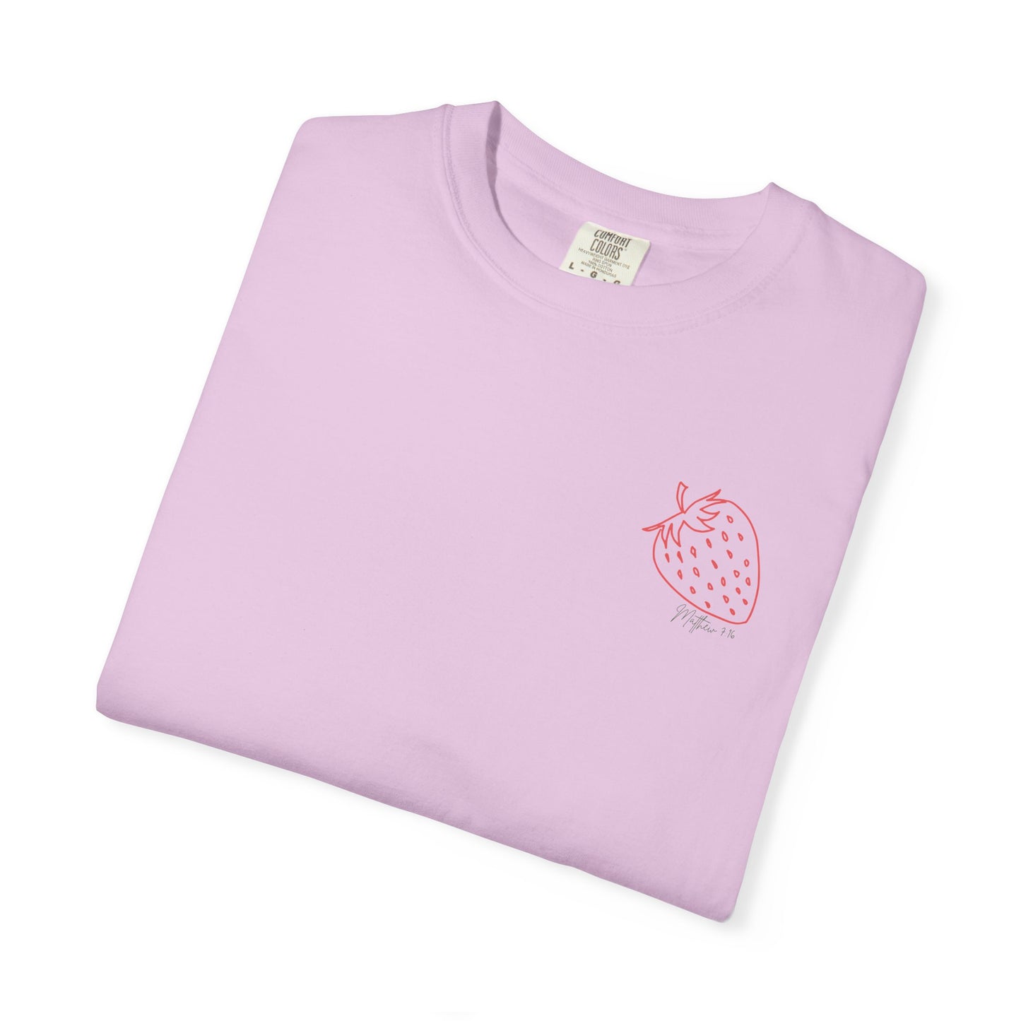Strawberry Sketch T-Shirt — 'Matthew 7:16 Fruit' Graphic Tee
