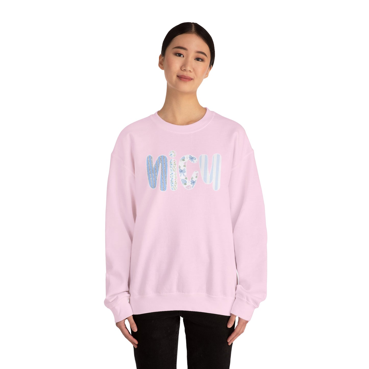 Cozy 'NICU' Pastel Pattern Crewneck Sweatshirt