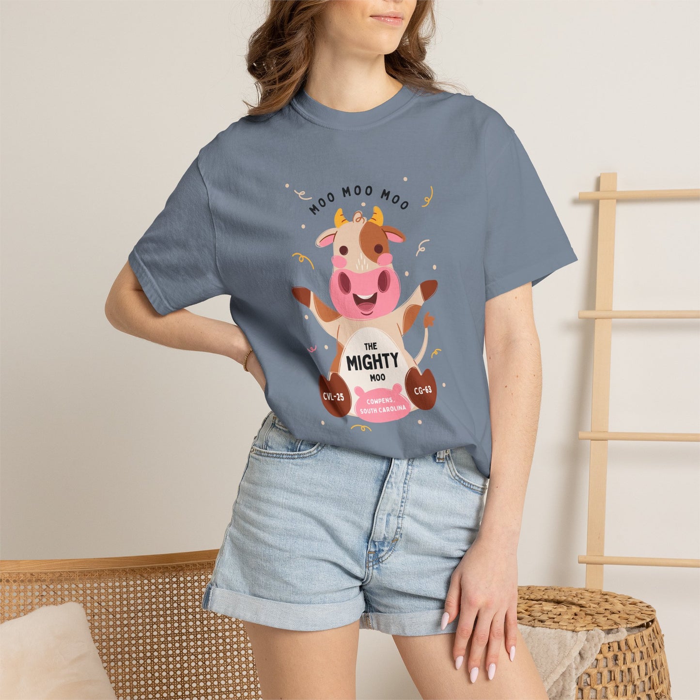 Mighty Moo Cow Graphic T-Shirt — Cute Farm Animal Tee