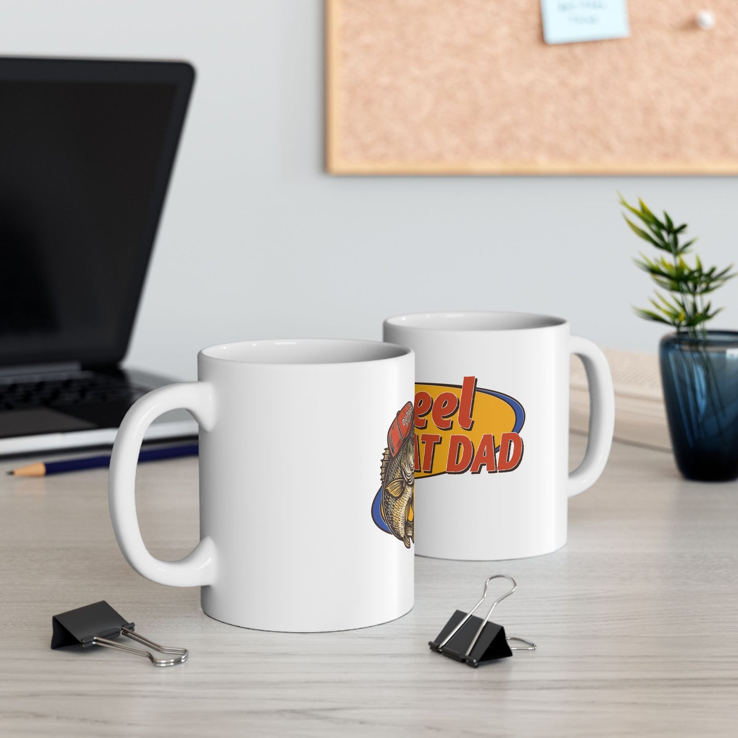 Fishing Mug - "Reel Great Dad" Ceramic Coffee Cup (11oz, 15oz)