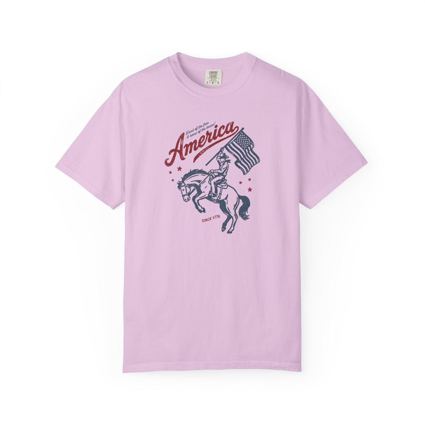 America Cowboy Flag T-Shirt – Retro Patriotic Rodeo Tee
