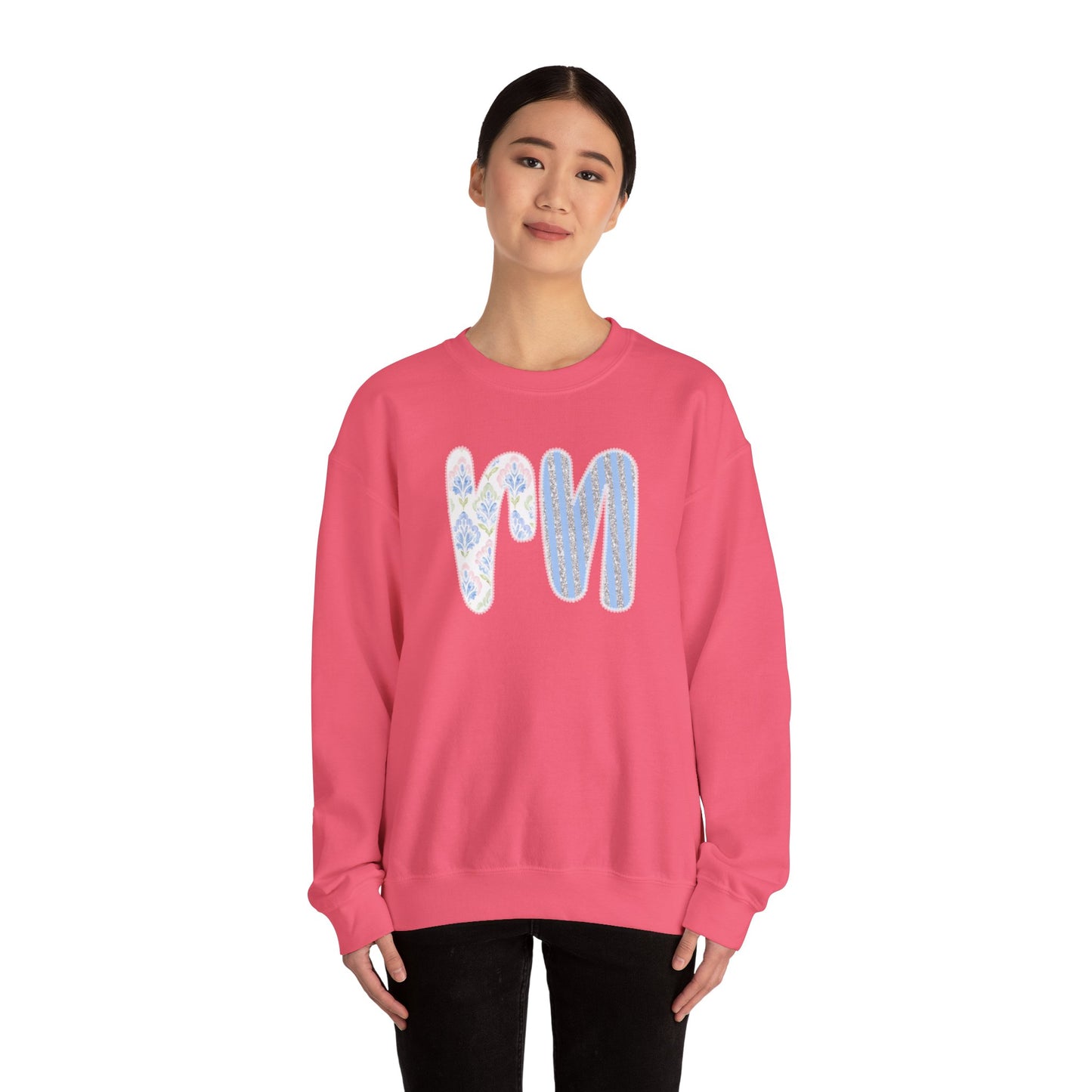 RN Floral Crewneck Sweatshirt – Blue Botanical Monogram