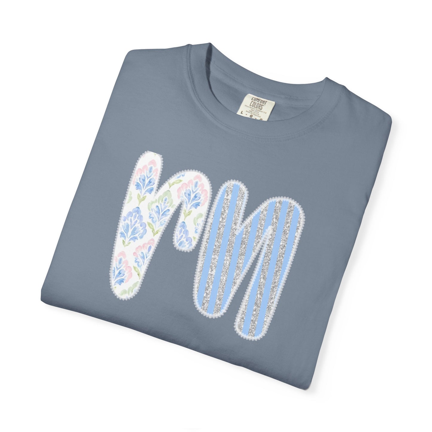 Retro 'RN' Floral Graphic T-Shirt — Garment-Dyed Casual Tee