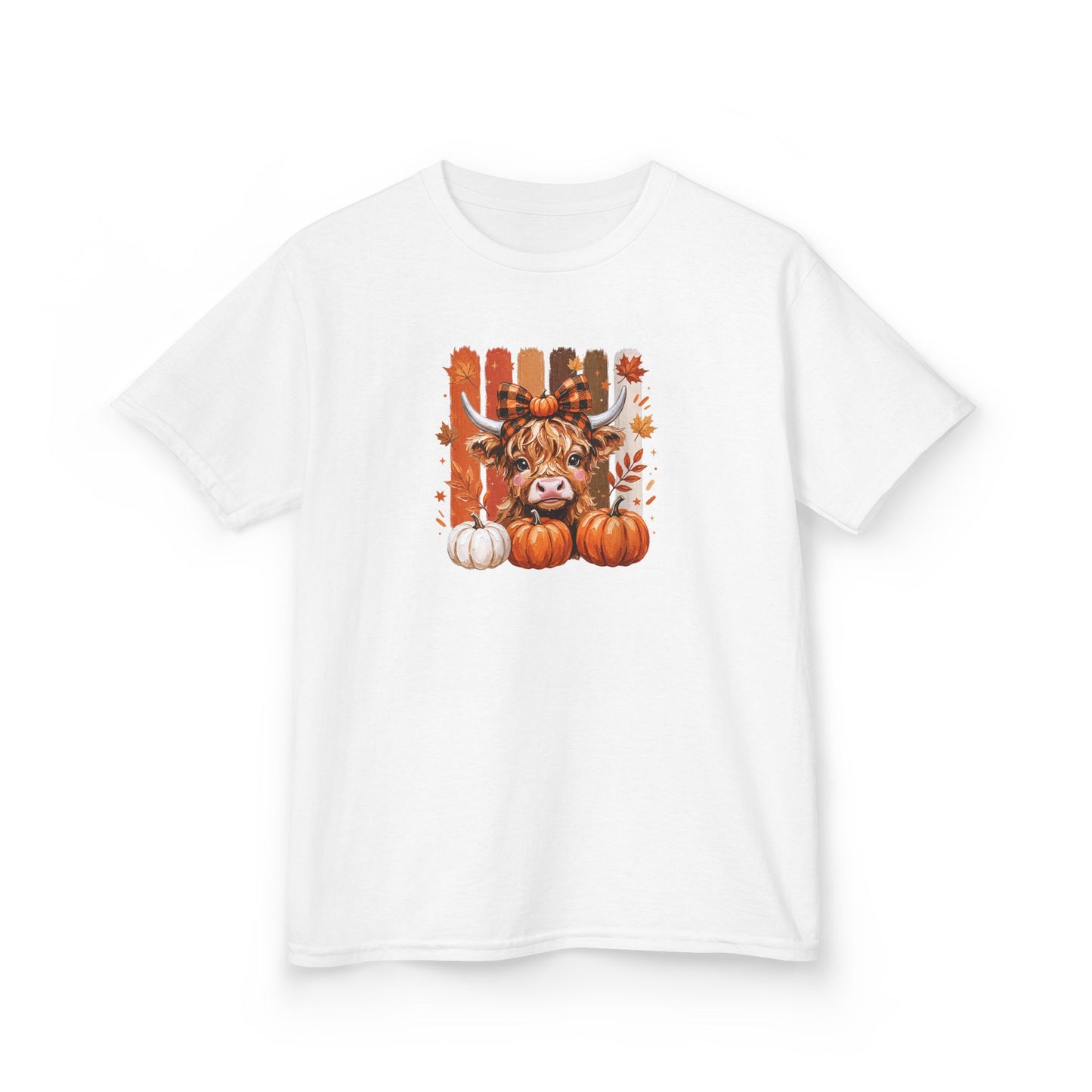 Kids Fall Cow Pumpkin T-Shirt