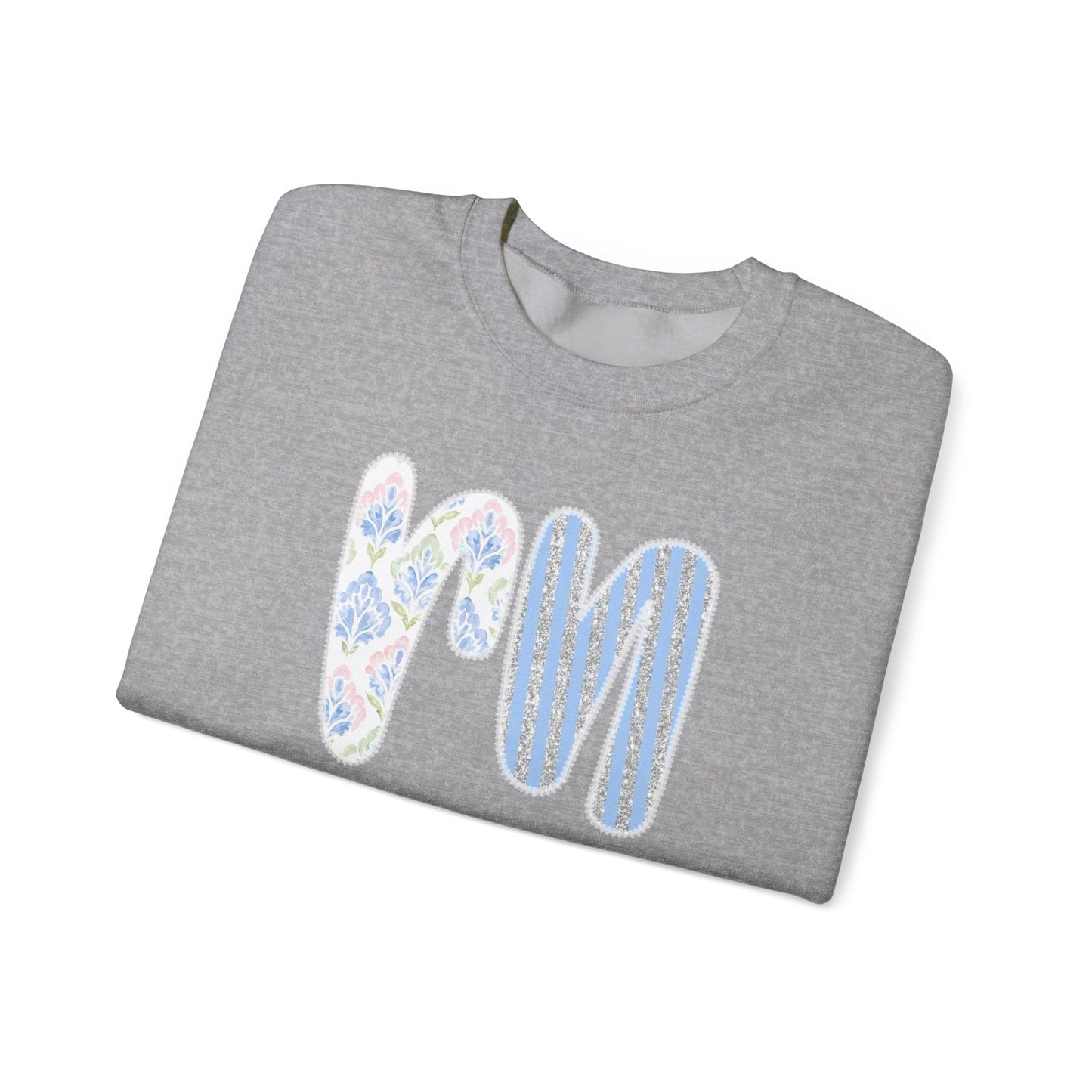 RN Floral Crewneck Sweatshirt – Blue Botanical Monogram