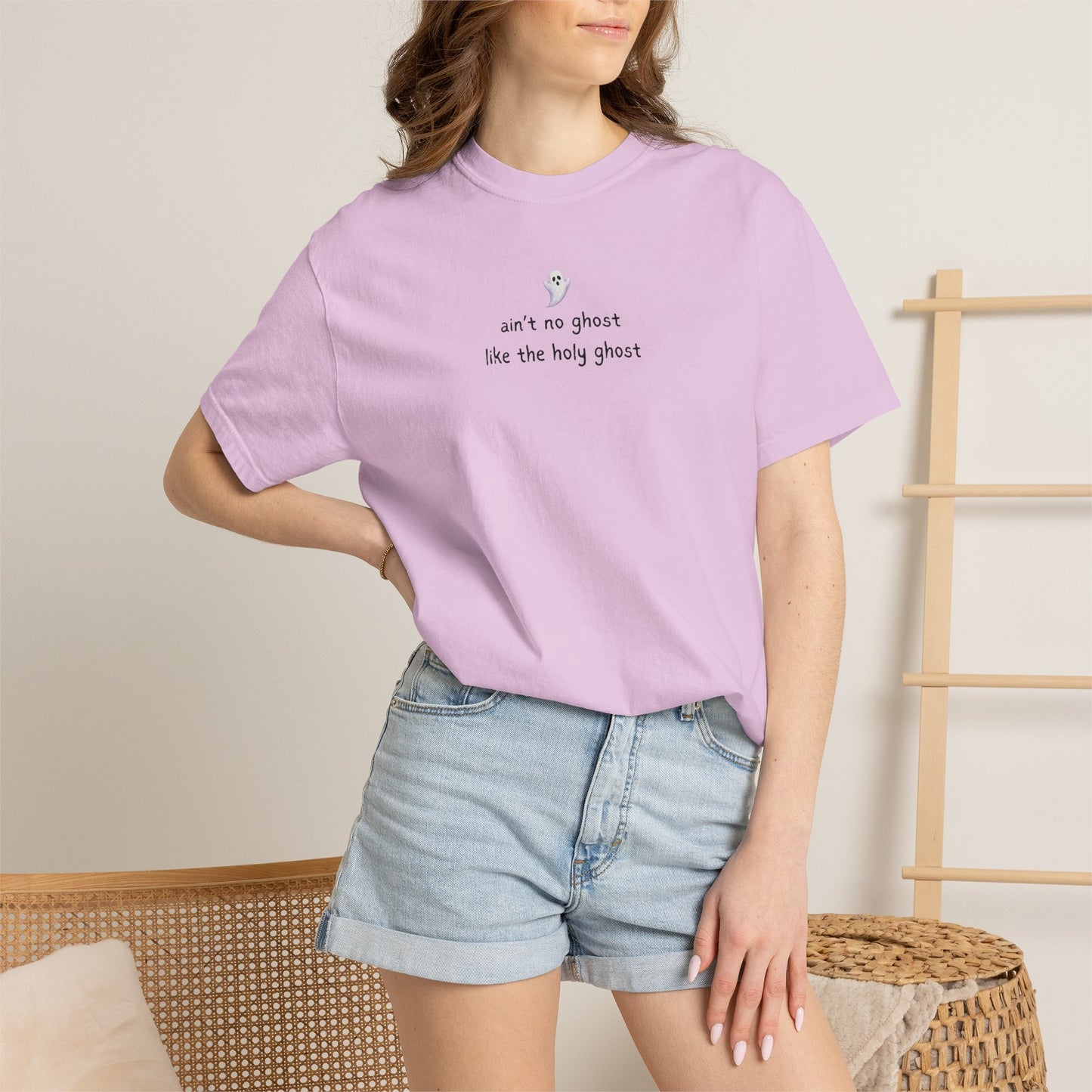 T-Shirt — "ain't no ghost like the holy ghost" Minimal Faith Graphic Tee