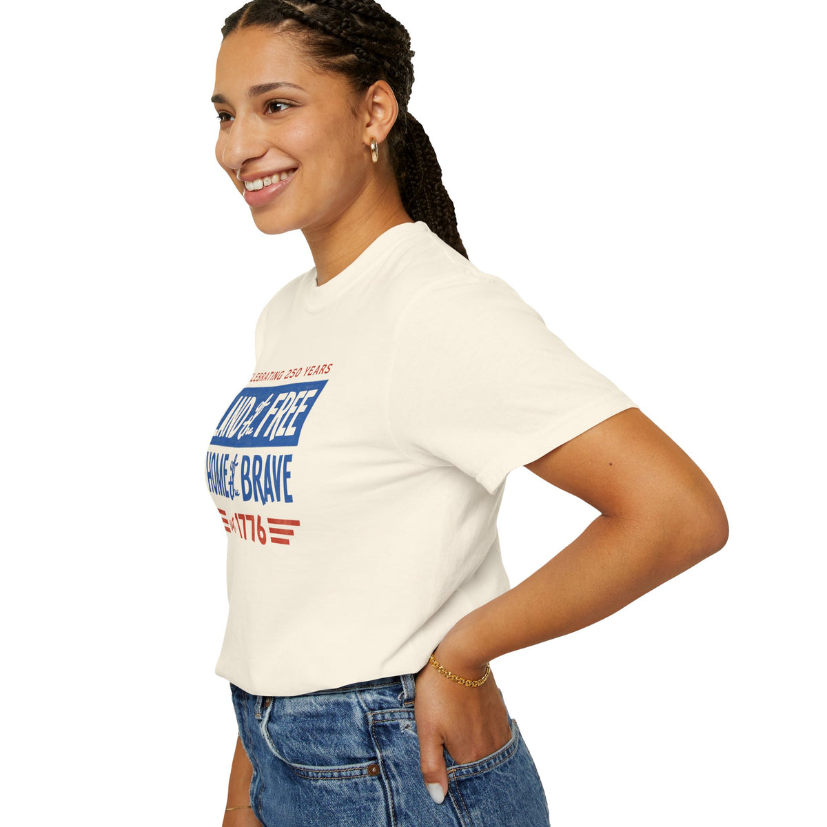 Patriotic 'Land of the Free, Home of the Brave' T-Shirt