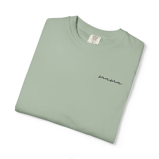Mama Script Tee — Minimalist Embroidered "Mama" T-Shirt