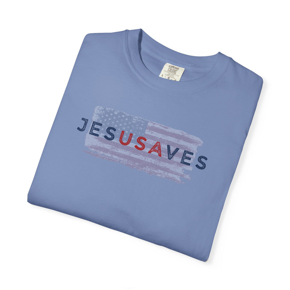 Jesus Saves T‑Shirt — Patriotic Faith Graphic Tee
