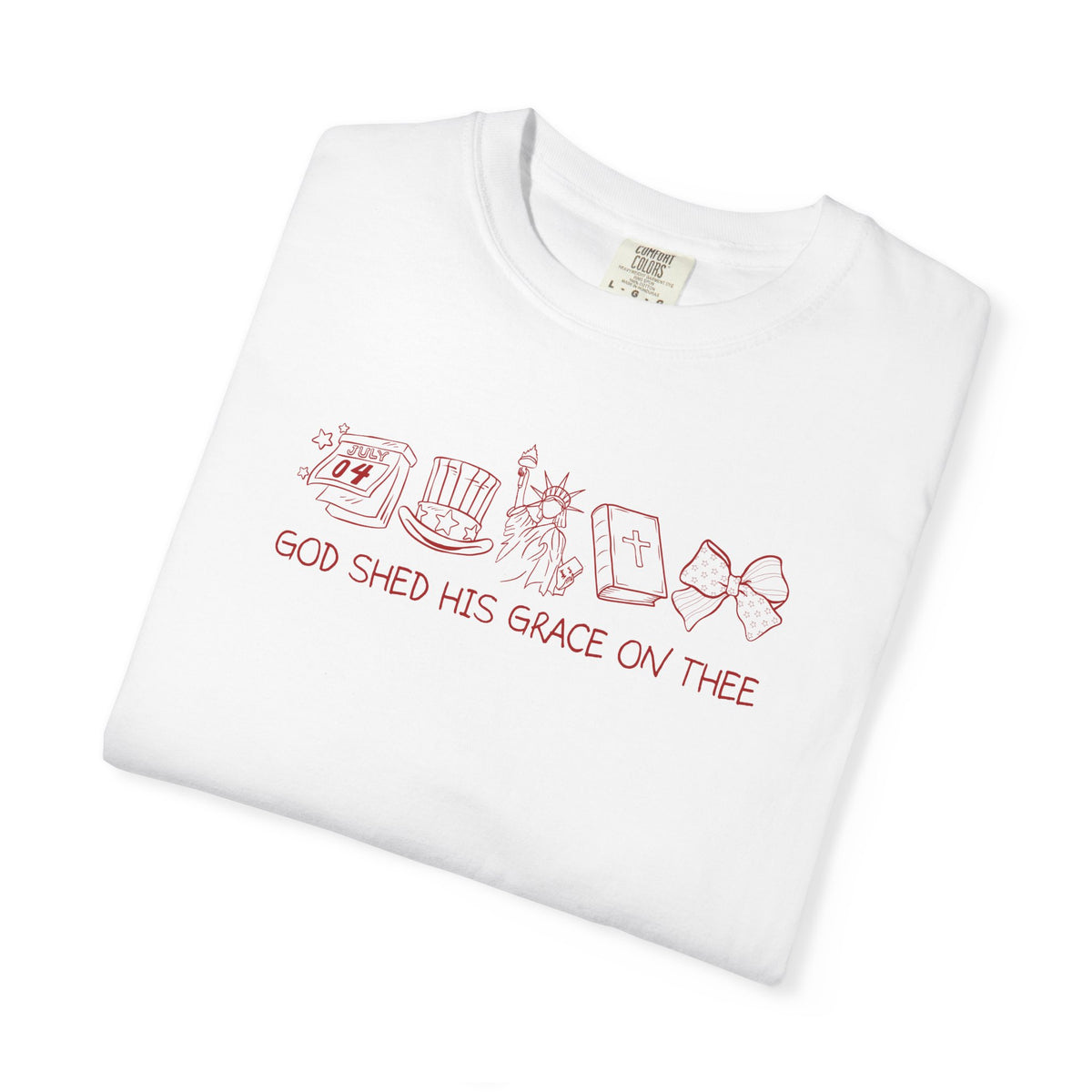 Graphic T-Shirt — 'God Shed His Grace On Thee' Minimal Line Art