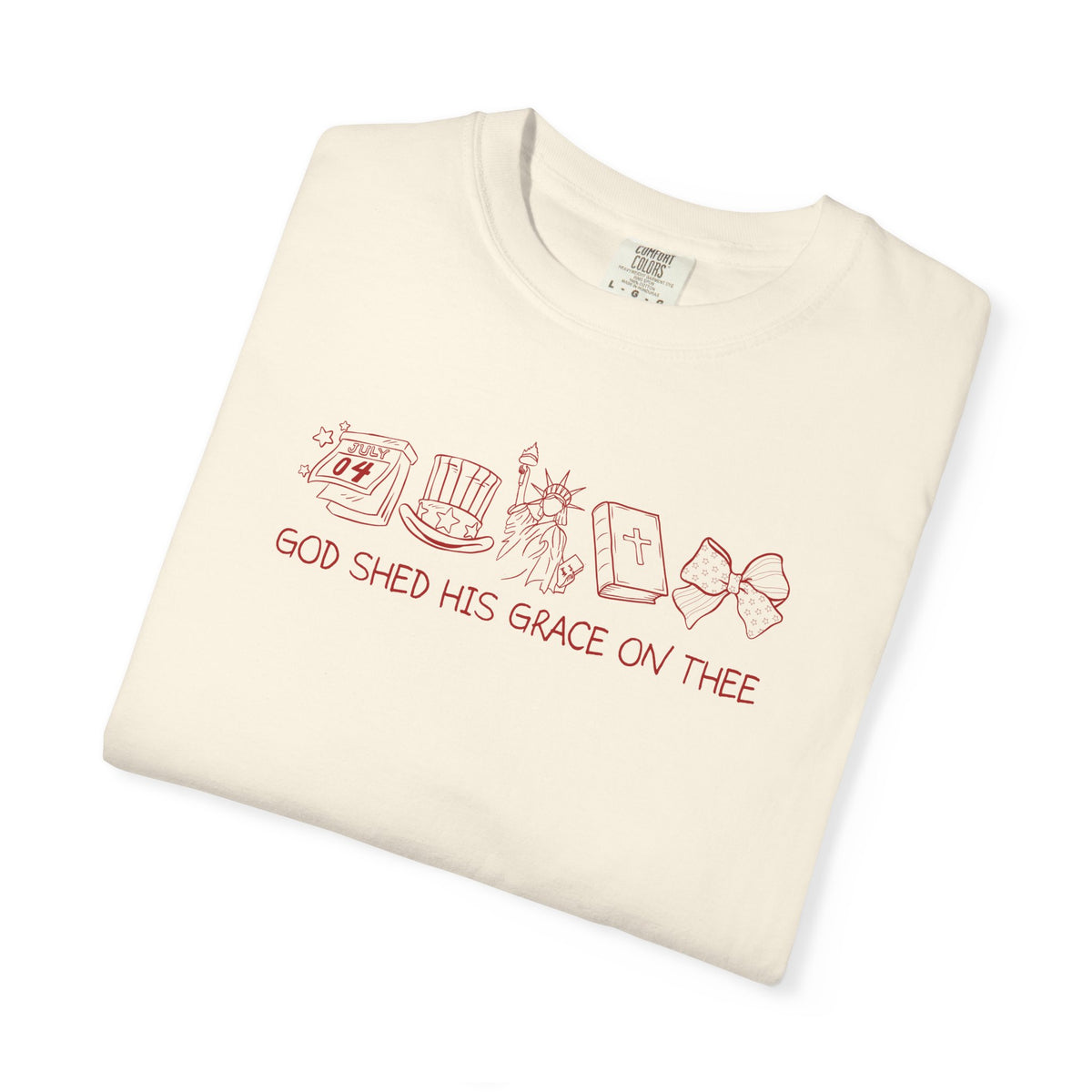 Graphic T-Shirt — 'God Shed His Grace On Thee' Minimal Line Art