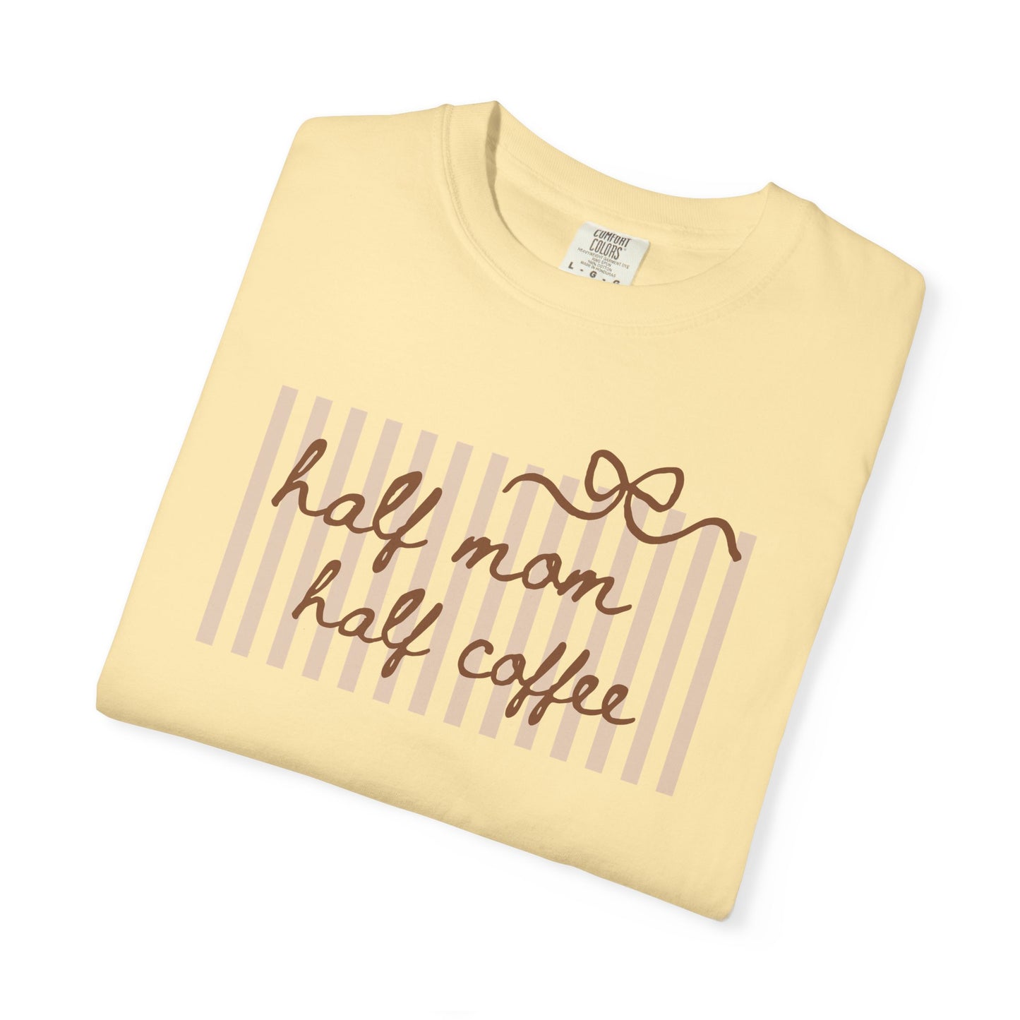 Half Mom Half Coffee T-Shirt — Cute Striped Coffee Mom Tee