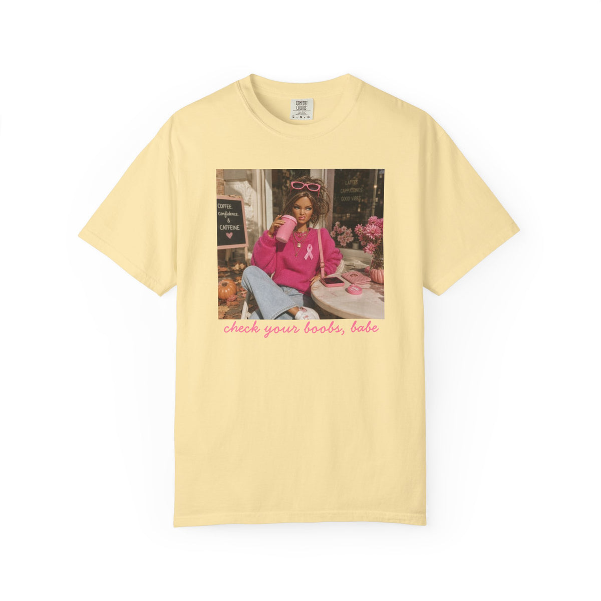 Breast Cancer Awareness T-Shirt — "Check Your Boobs, Babe" Retro Pink Ribbon Tee