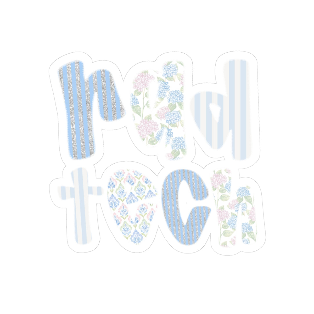 Floral 'Rad Tech' Decorative Kiss-Cut Sticker