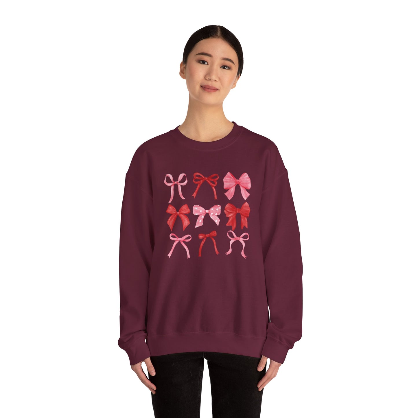Bow Pattern Crewneck Sweatshirt