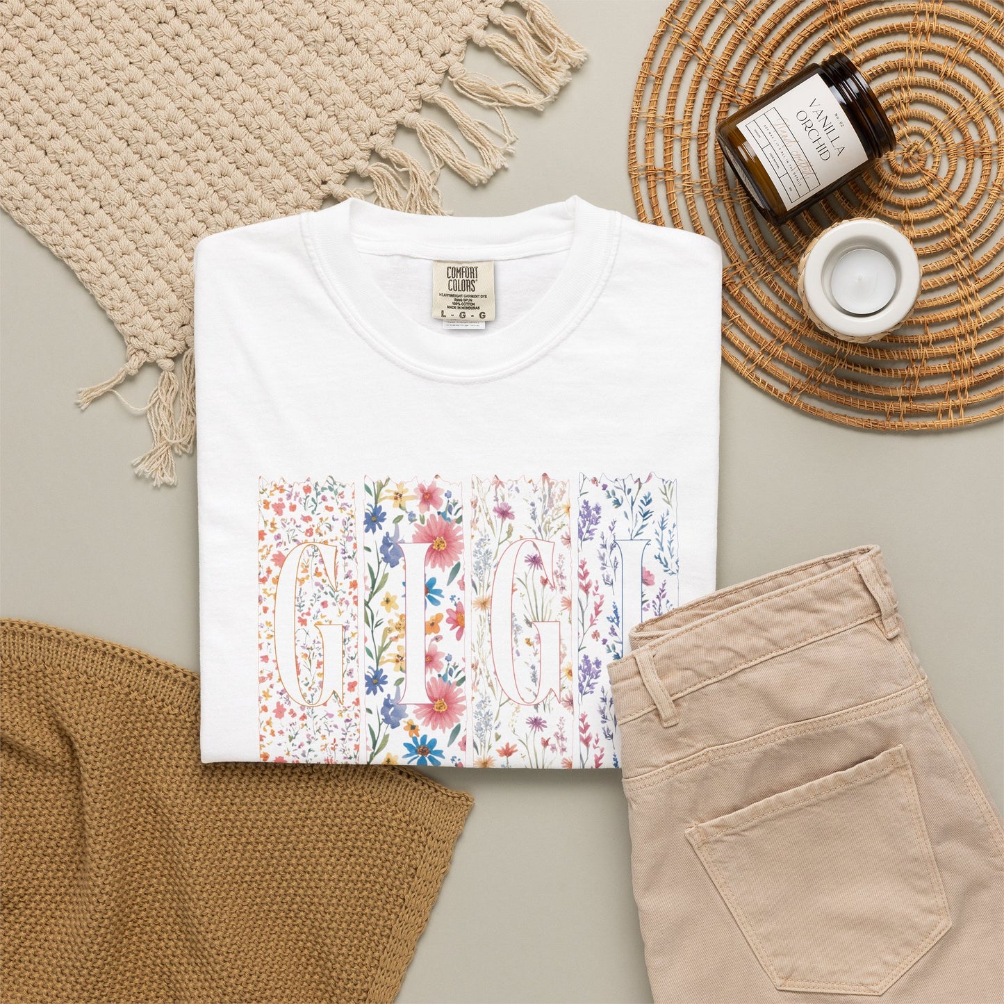 "GiGi" Floral Meadow Graphic T-Shirt — Watercolor Wildflower Print