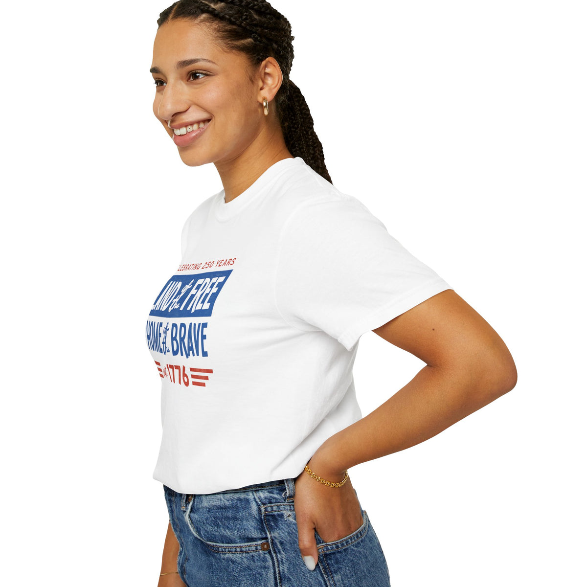 Patriotic 'Land of the Free, Home of the Brave' T-Shirt
