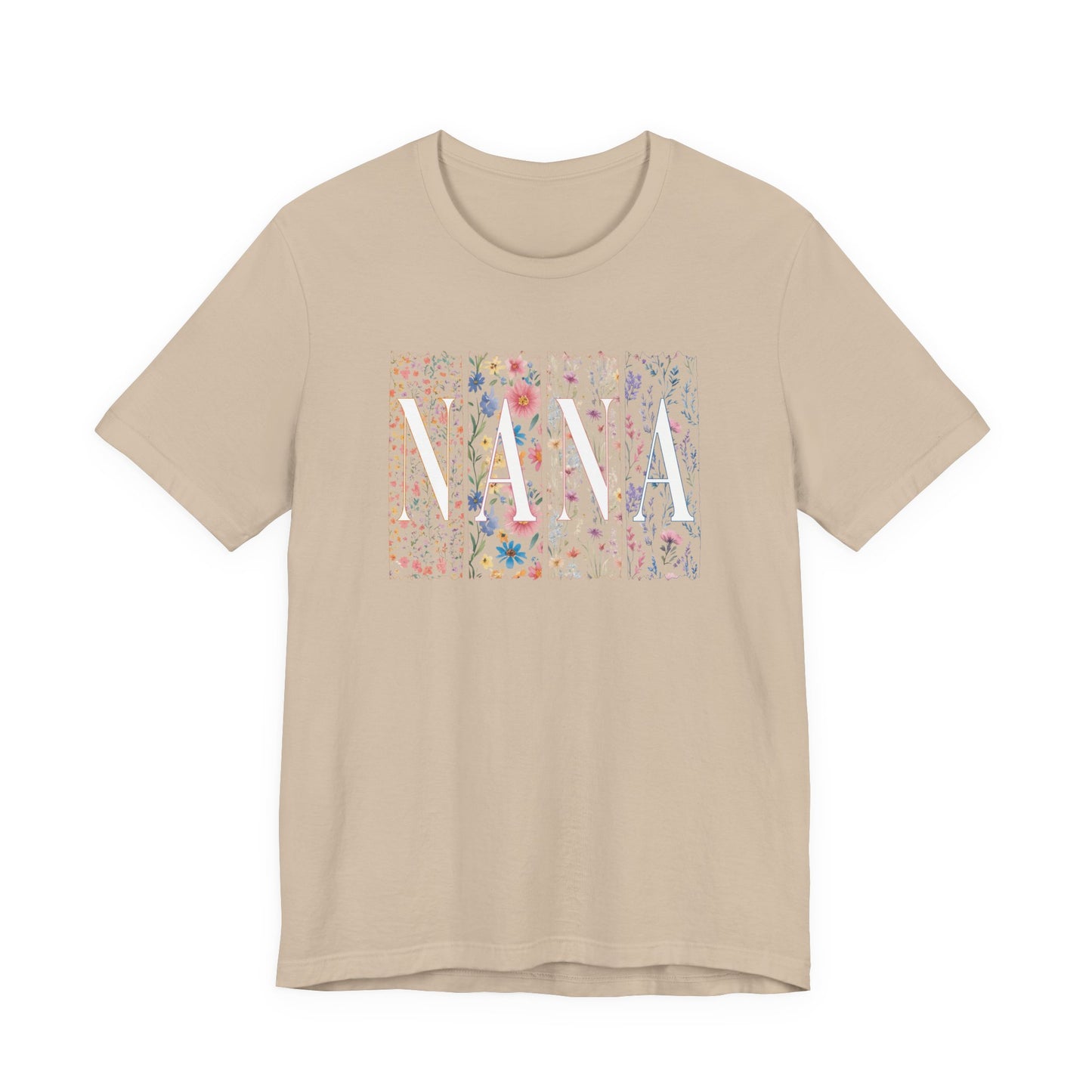 Floral Meadow "Nana" Graphic Tee — Colorful Wildflower Illustration T-Shirt