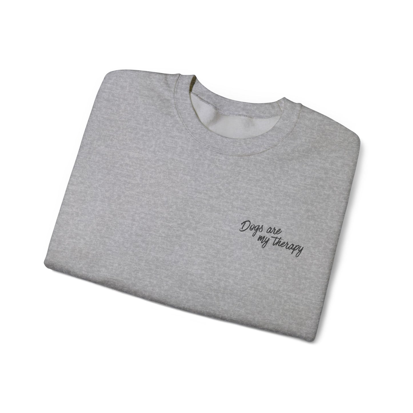Minimal 'Dogs Are My Therapy' Crewneck Embroidered Sweatshirt