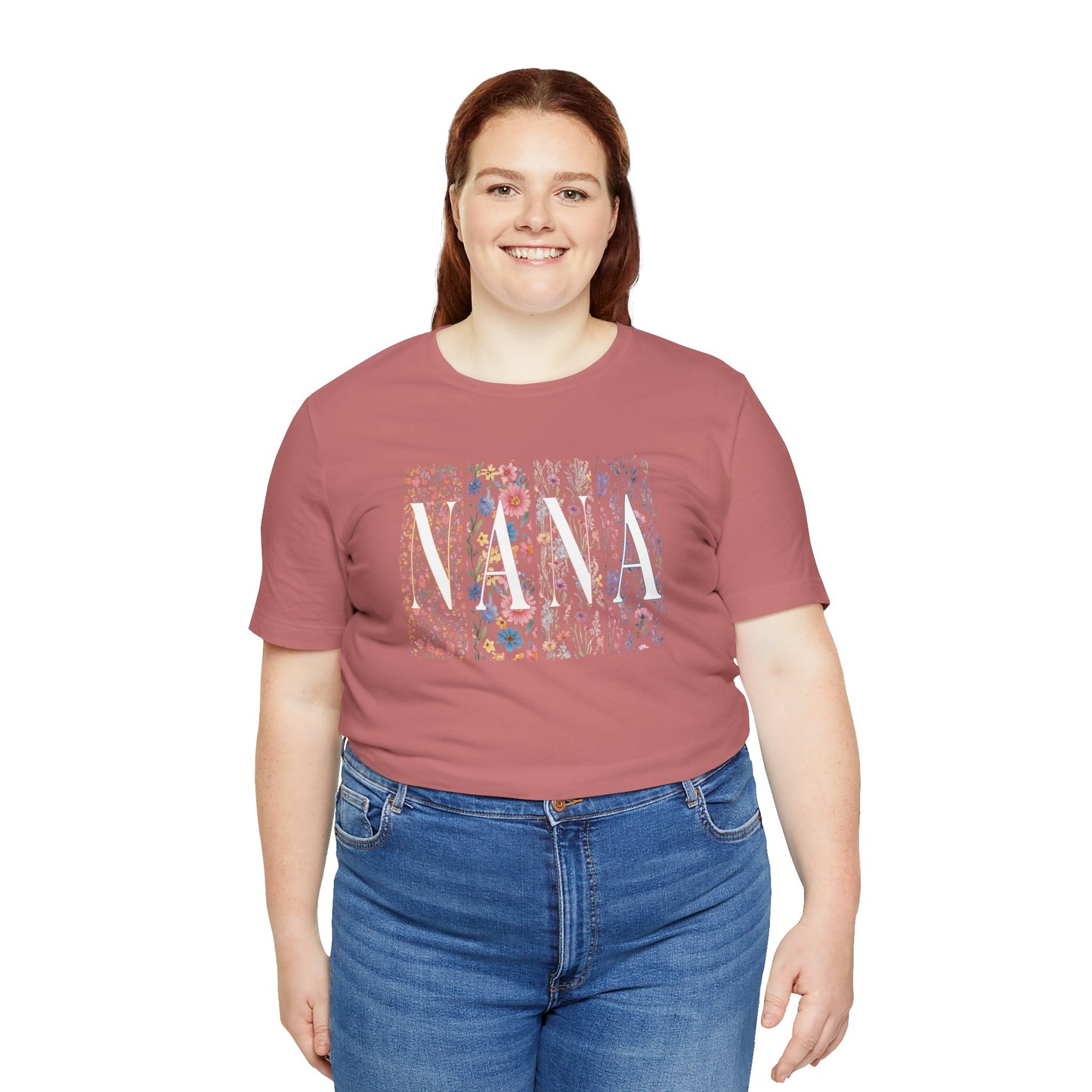 Floral Meadow "Nana" Graphic Tee — Colorful Wildflower Illustration T-Shirt