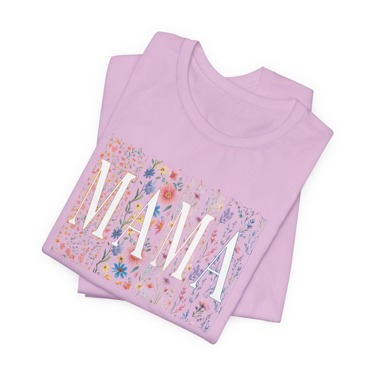 Mama Floral Tee — Soft Pink Mother’s Day Shirt with Floral Typography