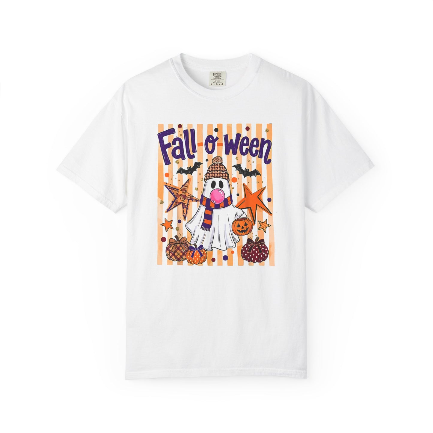 Fall o' Ween Ghost T-Shirt — Cute Halloween Pumpkin & Stars Tee