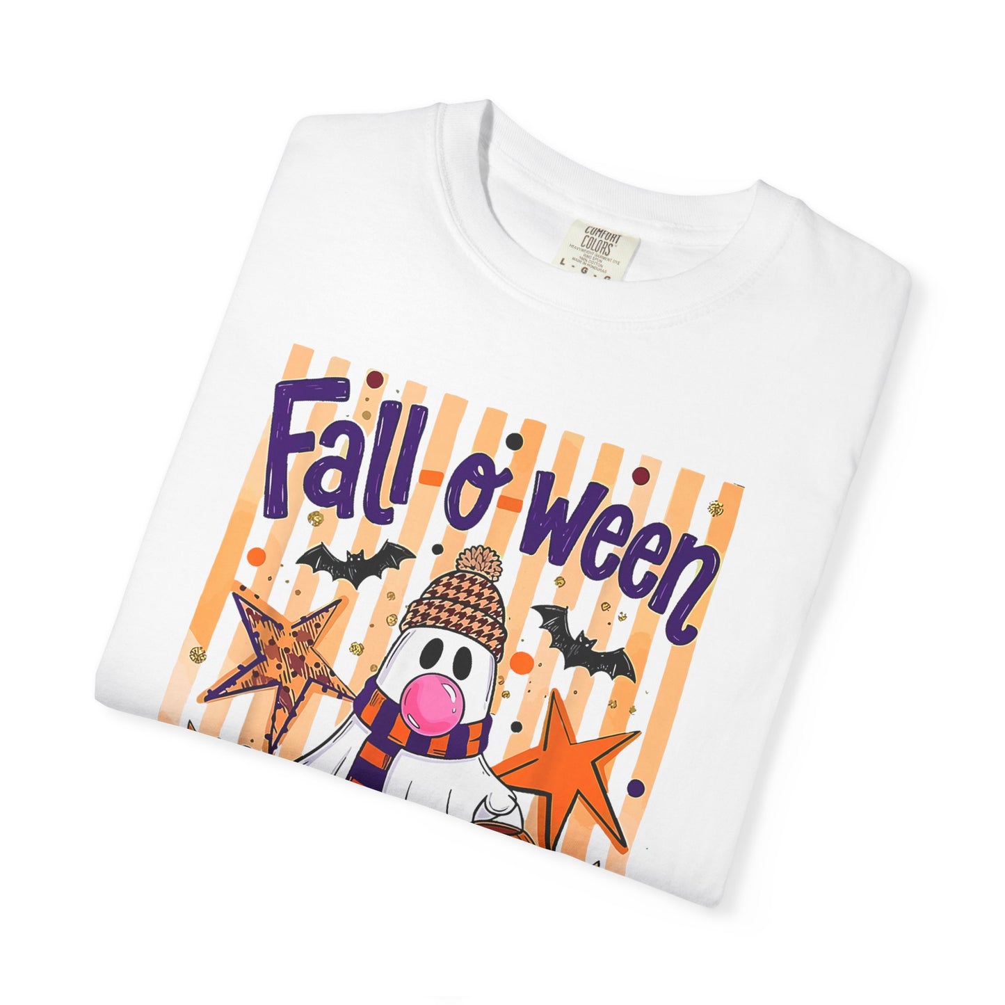 Fall o' Ween Ghost T-Shirt — Cute Halloween Pumpkin & Stars Tee