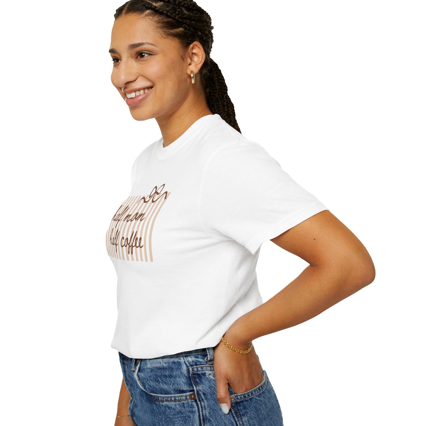 Half Mom Half Coffee T-Shirt — Cute Striped Coffee Mom Tee