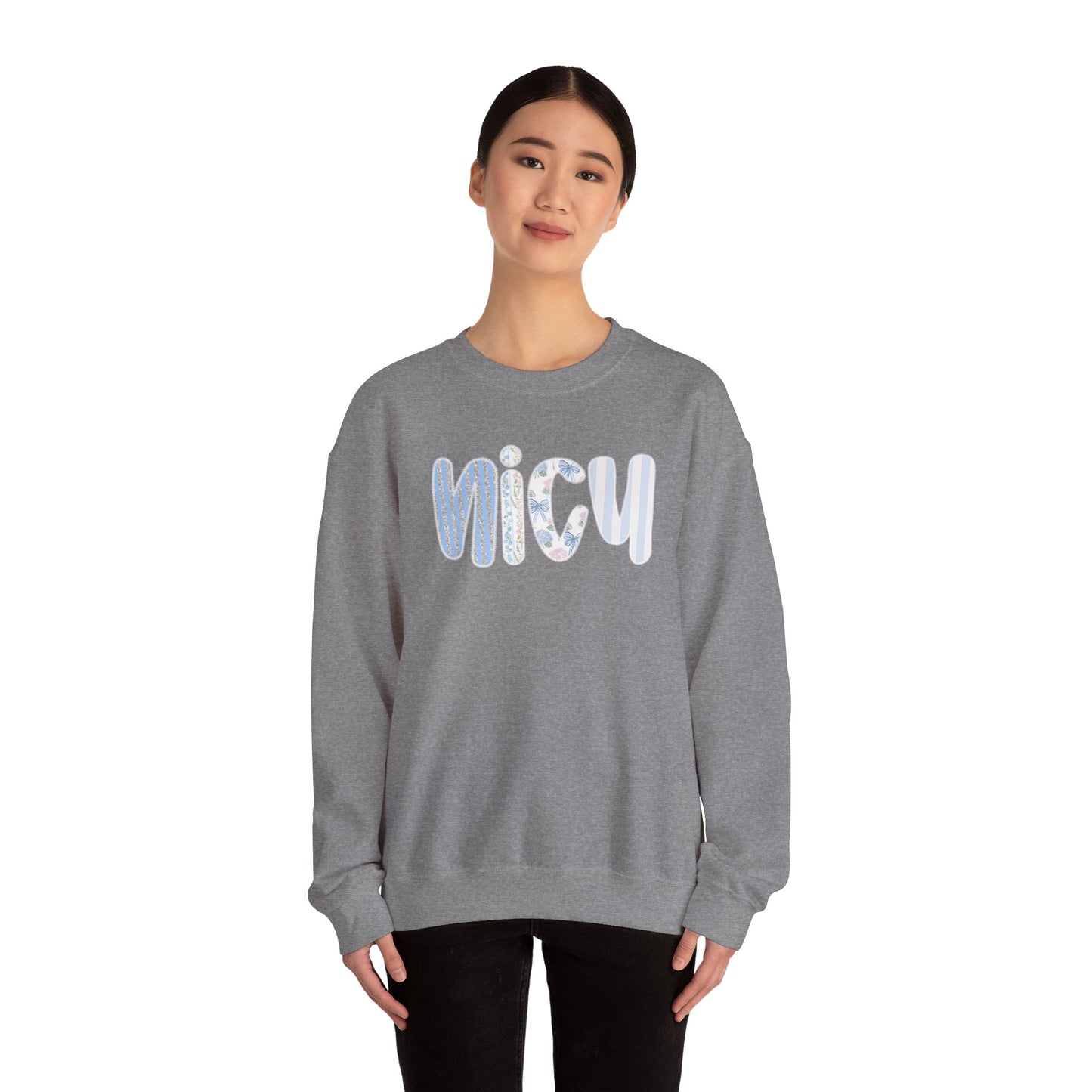 Cozy 'NICU' Pastel Pattern Crewneck Sweatshirt