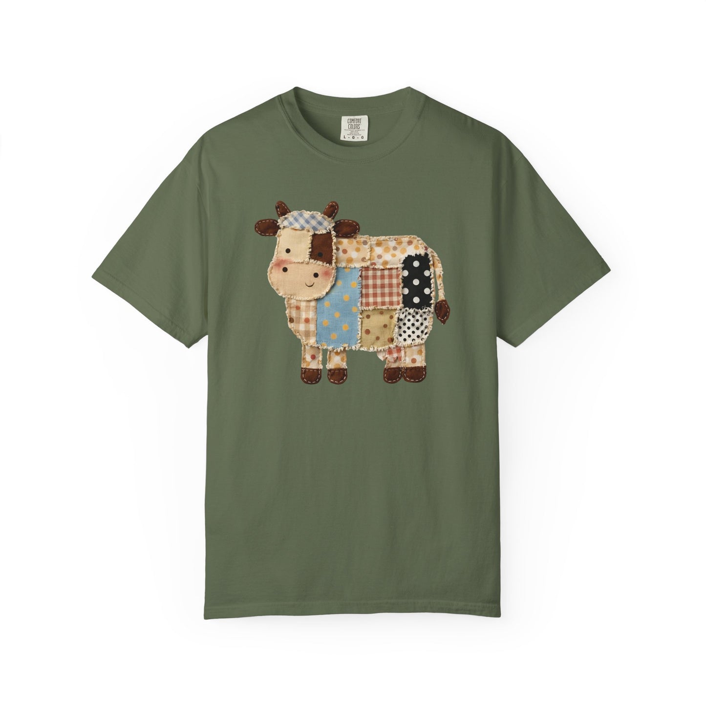 Patchwork Cow Print T-Shirt — Cute Farm Animal Graphic Tee