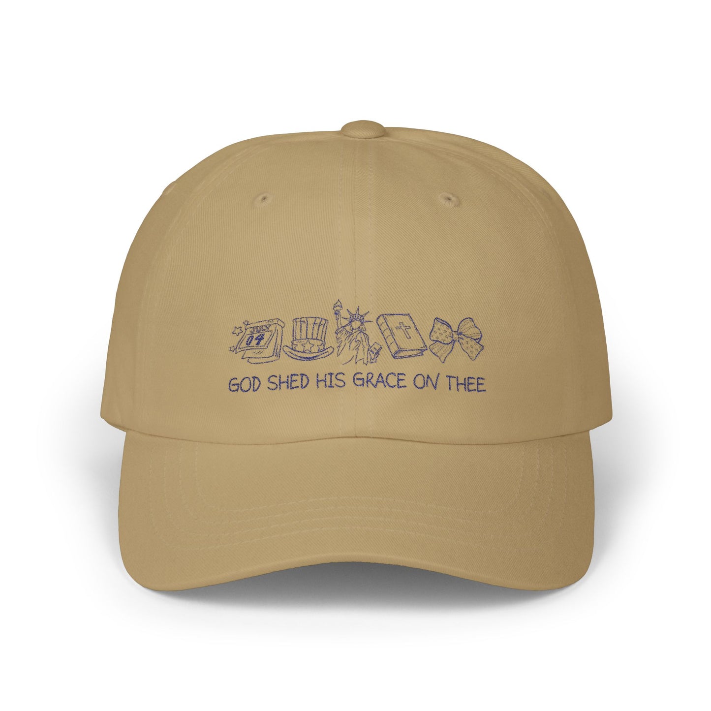 Classic Dad Cap — "God Shed His Grace on Thee" Embroidered Dad Hat