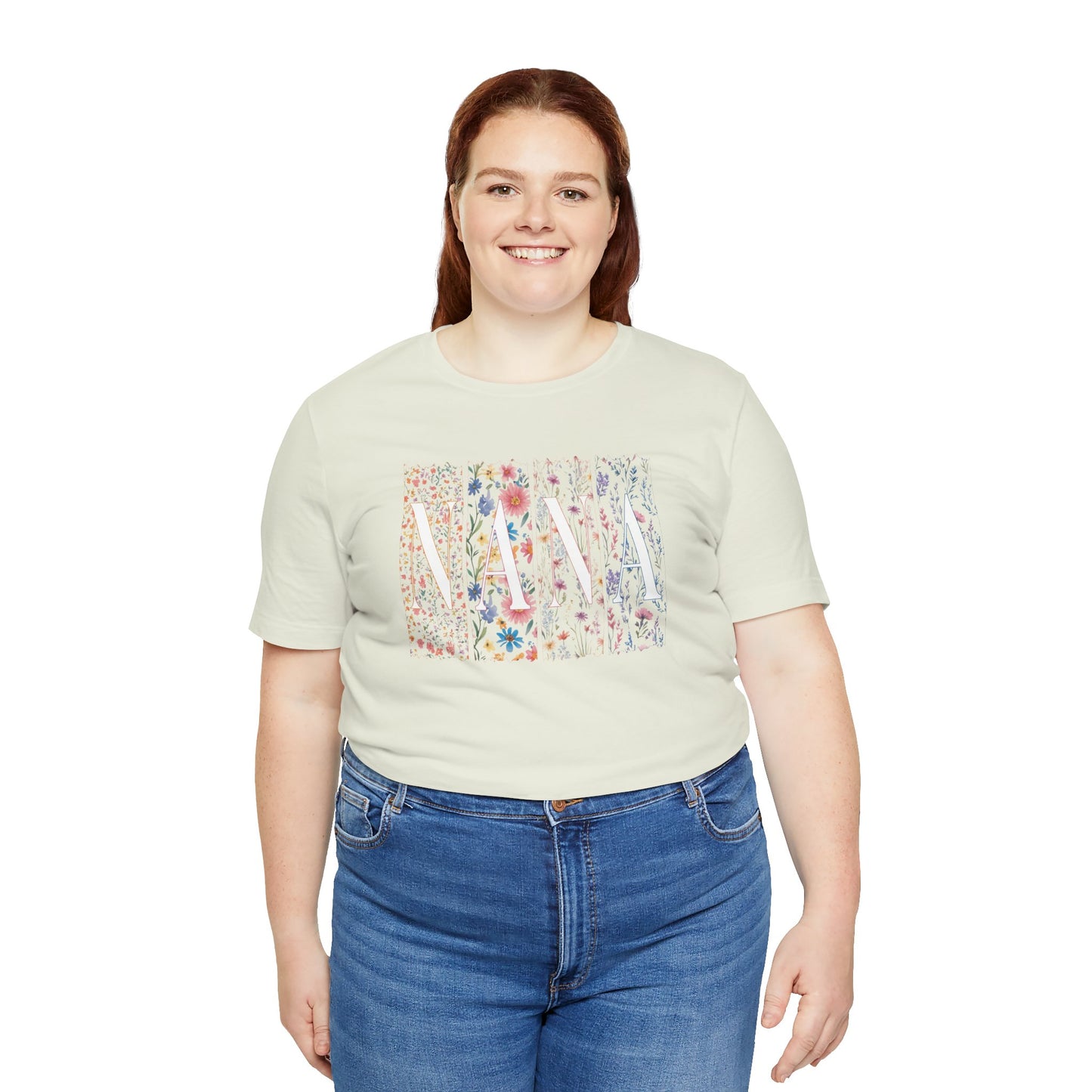 Floral Meadow "Nana" Graphic Tee — Colorful Wildflower Illustration T-Shirt